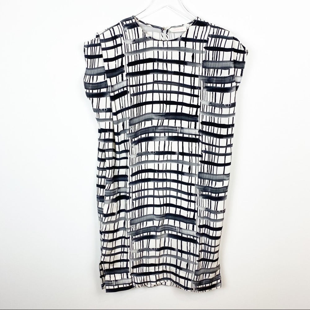 sass & bide | 100% Silk Black + White Grid Print Dress